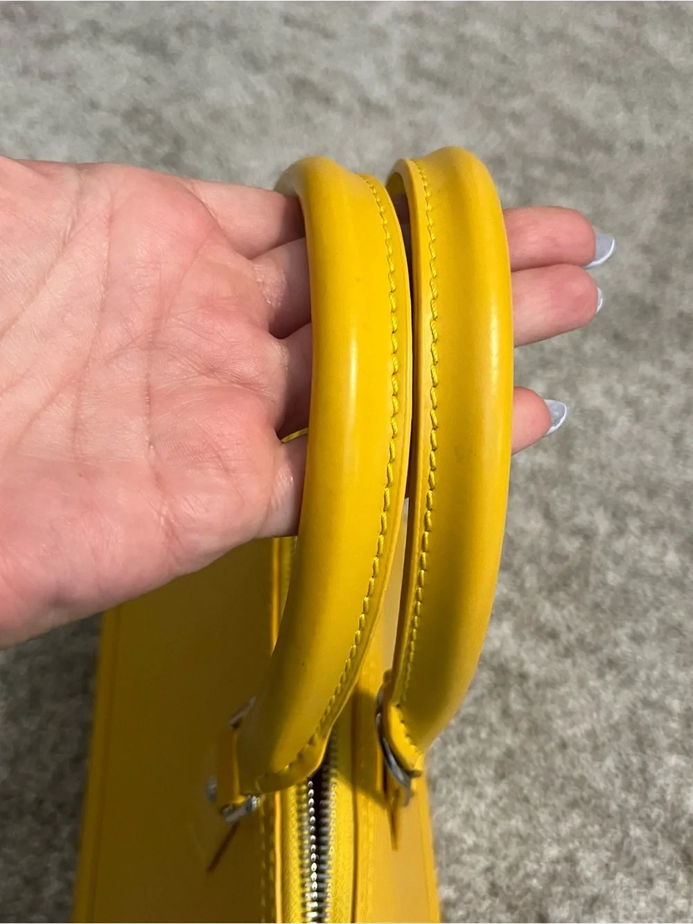 Yellow Structured Dome Satchel Handbag